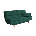 Ver imagem 3 de Sofá Cama Casal 3 Lugares Andorra Suede Verde 403 Império Estofados