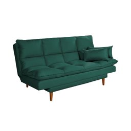 Sofá Cama Casal 3 Lugares Andorra Suede Verde 403 Império Estofados - 3