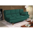 Ver imagem 1 de Sofá Cama Casal 3 Lugares Andorra Suede Verde 403 Império Estofados