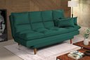 Ver imagem 1 de Sofá Cama Casal 3 Lugares Andorra Suede Verde 403 Império Estofados