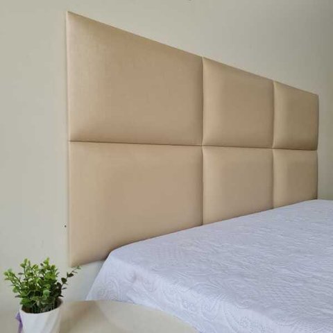 Cabeceira Estofada Modulada Casal Padrão Facto Pérola