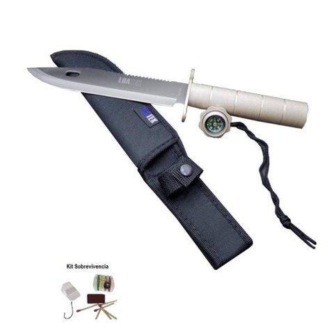 Faca Rambo Kit Sobrevivencia Camping Esportiva Caça - Prata Slk-a4