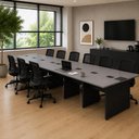 Ver imagem 1 de Plataforma de Trabalho 6,00 m para 10 Pessoas com Caixas de Tomadas e Pés Painel F5 Office Cor:
