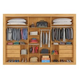 Guarda Roupa 3 Portas 1 Ripada 100% Mdf Vitória Peroba Off White Móveis Europa - 2