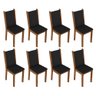 Conjunto Sala de Jantar Mesa Tampo de Madeira 8 Cadeiras Rustic/preto Marisa Madesa - 8