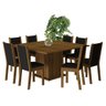 Conjunto Sala de Jantar Mesa Tampo de Madeira 8 Cadeiras Rustic/preto Marisa Madesa - 2
