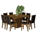 Ver imagem 2 de Conjunto Sala de Jantar Mesa Tampo de Madeira 8 Cadeiras Rustic/preto Marisa Madesa