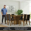 Ver imagem 5 de Conjunto Sala de Jantar Mesa Tampo de Madeira 8 Cadeiras Rustic/preto Marisa Madesa