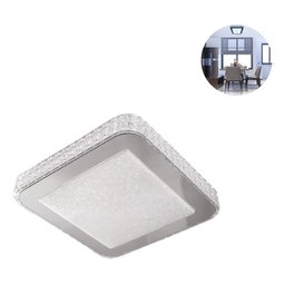 Plafon Sobrepor Gemini Acrílico Cristal Espelhado 28x28 12w - 1