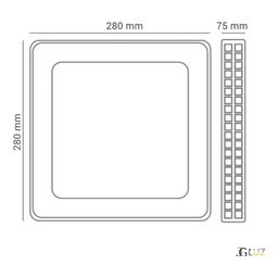 Plafon Sobrepor Gemini Acrílico Cristal Espelhado 28x28 12w - 5