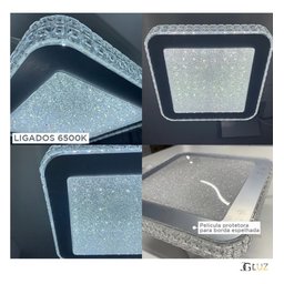 Plafon Sobrepor Gemini Acrílico Cristal Espelhado 28x28 12w - 3