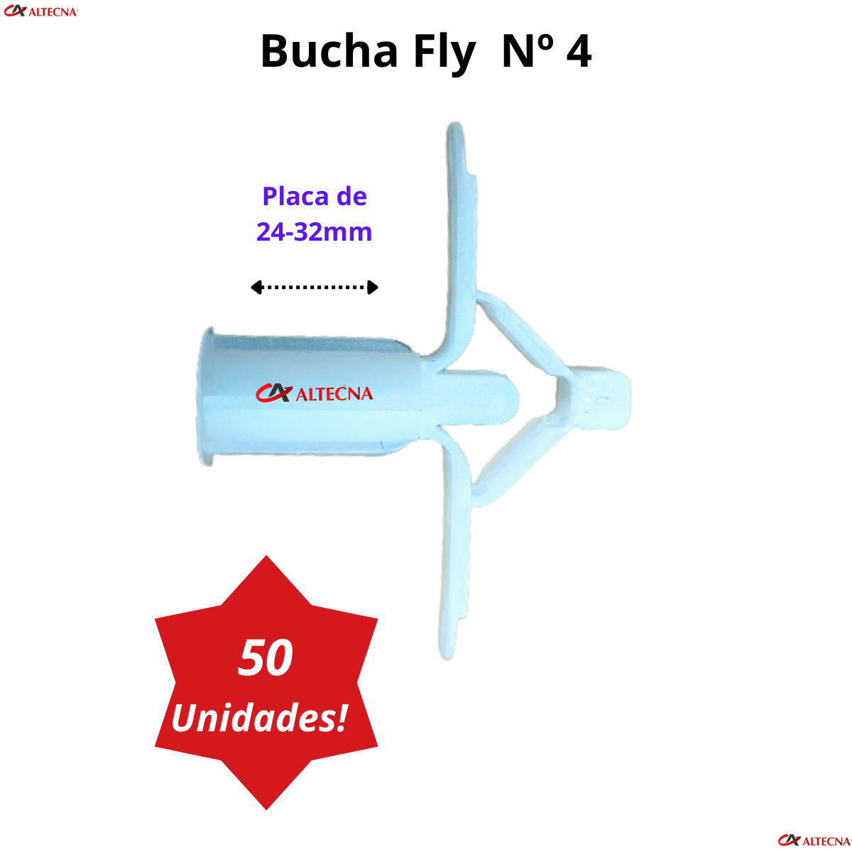 Bucha para Gesso Fly Nº4 (24 A 32mm) - Kit com 50 - 5