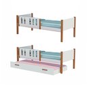 Ver imagem 1 de Kit 2 Camas Infantil Solteiro Ônix com 1 Cama Auxiliar - Branco/mel - Divaloto Móveis