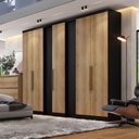 Ver imagem 2 de Guarda Roupa Casal Selecto 6 Portas Preto Capuccino - Thb Móveis