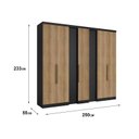 Ver imagem 4 de Guarda Roupa Casal Selecto 6 Portas Preto Capuccino - Thb Móveis