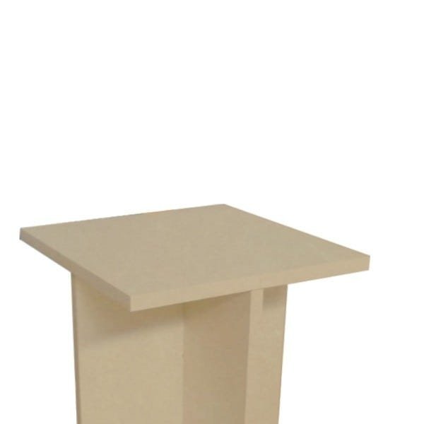 Banco Tampo Quadrado 55 cm Natural Em Mdf - 2