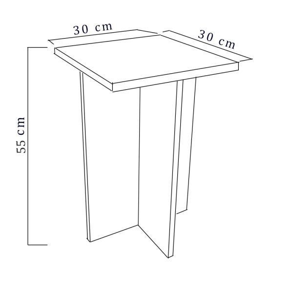 Banco Tampo Quadrado 55 cm Natural Em Mdf - 3