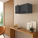 Ver imagem 1 de Armário Aéreo Multiuso 8191 70cm 2 Portas Aço MDF MDP Grafite Bertolini