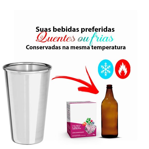 Copo Inox Cerveja Refrigerante Caipirinha 500ML Multiuso - 2