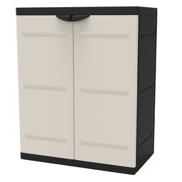 Armário Multiuso Plástico Titanium Gabinete Bege Preto Plastiken - 1
