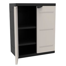 Armário Multiuso Plástico Titanium Gabinete Bege Preto Plastiken - 2