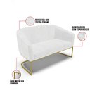 Ver imagem 4 de Sofá Namoradeira 2 Lugares Base Industrial Dourado Stella Corano Branco D03 - D'Rossi