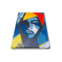 Ver imagem 5 de Mini Quadro Artesanal Decorativo com Rosto Feminino Pintado a Mão Medindo 30x25cm