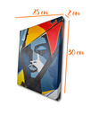 Ver imagem 7 de Mini Quadro Artesanal Decorativo com Rosto Feminino Pintado a Mão Medindo 30x25cm