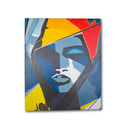 Ver imagem 2 de Mini Quadro Artesanal Decorativo com Rosto Feminino Pintado a Mão Medindo 30x25cm