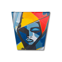 Ver imagem 6 de Mini Quadro Artesanal Decorativo com Rosto Feminino Pintado a Mão Medindo 30x25cm