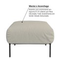 Ver imagem 7 de Puff Chaise Industrial Basileia 74cm Yescasa Veludo Tx Bege Castor