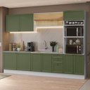Ver imagem 1 de Armário de Cozinha Completa 310 Cm Vik Madesa 01 Branco/verde
