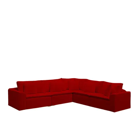 Sofá Modular Rivieira Linho Vermelho Simonetto - Lojas Curitibanas