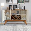 Ver imagem 3 de Aparador Sala Pés em Madeira Maciça - Ellegance 2 Portas: Off/freijo