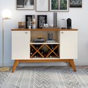 Ver imagem 1 de Aparador Sala Pés em Madeira Maciça - Ellegance 2 Portas: Off/freijo