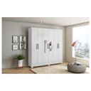 Ver imagem 4 de Guarda Roupa Casal Prático Branco com Espelho - Demóbile
