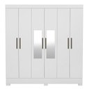 Ver imagem 2 de Guarda Roupa Casal Prático Branco com Espelho - Demóbile