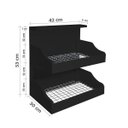 Ver imagem 4 de Fruteira Suspensa de Parede com Painel Porta Legumes Cozinha em Madeira Preto Laca