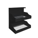 Ver imagem 2 de Fruteira Suspensa de Parede com Painel Porta Legumes Cozinha em Madeira Preto Laca