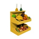 Ver imagem 2 de Fruteira Suspensa de Parede com Painel Porta Legumes Cozinha em Madeira Amarelo Laca