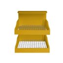 Ver imagem 4 de Fruteira Suspensa de Parede com Painel Porta Legumes Cozinha em Madeira Amarelo Laca