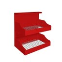 Ver imagem 3 de Fruteira Suspensa de Parede com Painel Porta Legumes Cozinha em Madeira Vermelho Laca
