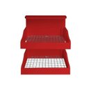 Ver imagem 4 de Fruteira Suspensa de Parede com Painel Porta Legumes Cozinha em Madeira Vermelho Laca