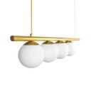 Ver imagem 3 de Lustre Pendente Figo com 4 Globos Esfera de Vidro - Ouro - 4-2620-14