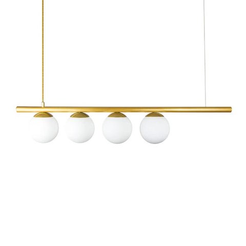 Lustre Pendente Figo com 4 Globos Esfera de Vidro - Ouro - 4-2620-14