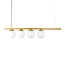 Ver imagem 1 de Lustre Pendente Figo com 4 Globos Esfera de Vidro - Ouro - 4-2620-14