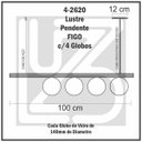 Ver imagem 5 de Lustre Pendente Figo com 4 Globos Esfera de Vidro - Preto/Cobre - 4-2620-3-10