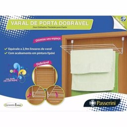 Varal Dobrável Para Porta Branco Passerini - 3