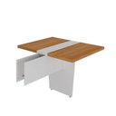 Ver mais imagens de Mesa Reunião Escritório 10 Lugares com Caixa de Tomada, Tampo Engrossurado 50mm Marrom/Freijó/Branco Artany