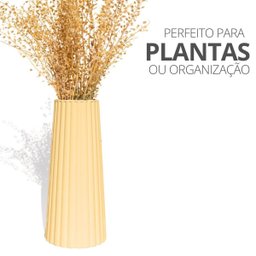 Vaso Solitário Listras 17,5x7,5cm Artesanal em Cimento - Branco - 4